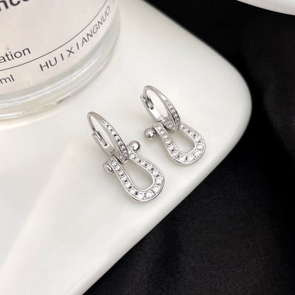 [⭐Lioran]FORCE 10 FULL DIAMOND DROP EARRINGS MEDIUM MODEL