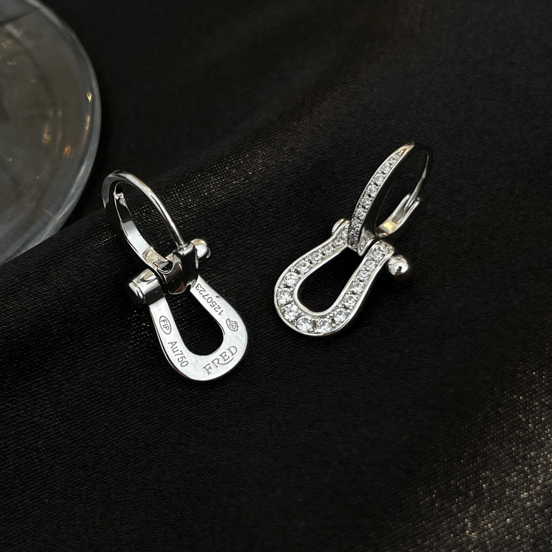 [⭐Lioran]FORCE 10 FULL DIAMOND DROP EARRINGS MEDIUM MODEL
