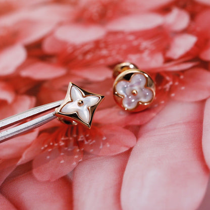[⭐Lioran]STAR AND SUN PINK GOLD MOP STUD EARRINGS