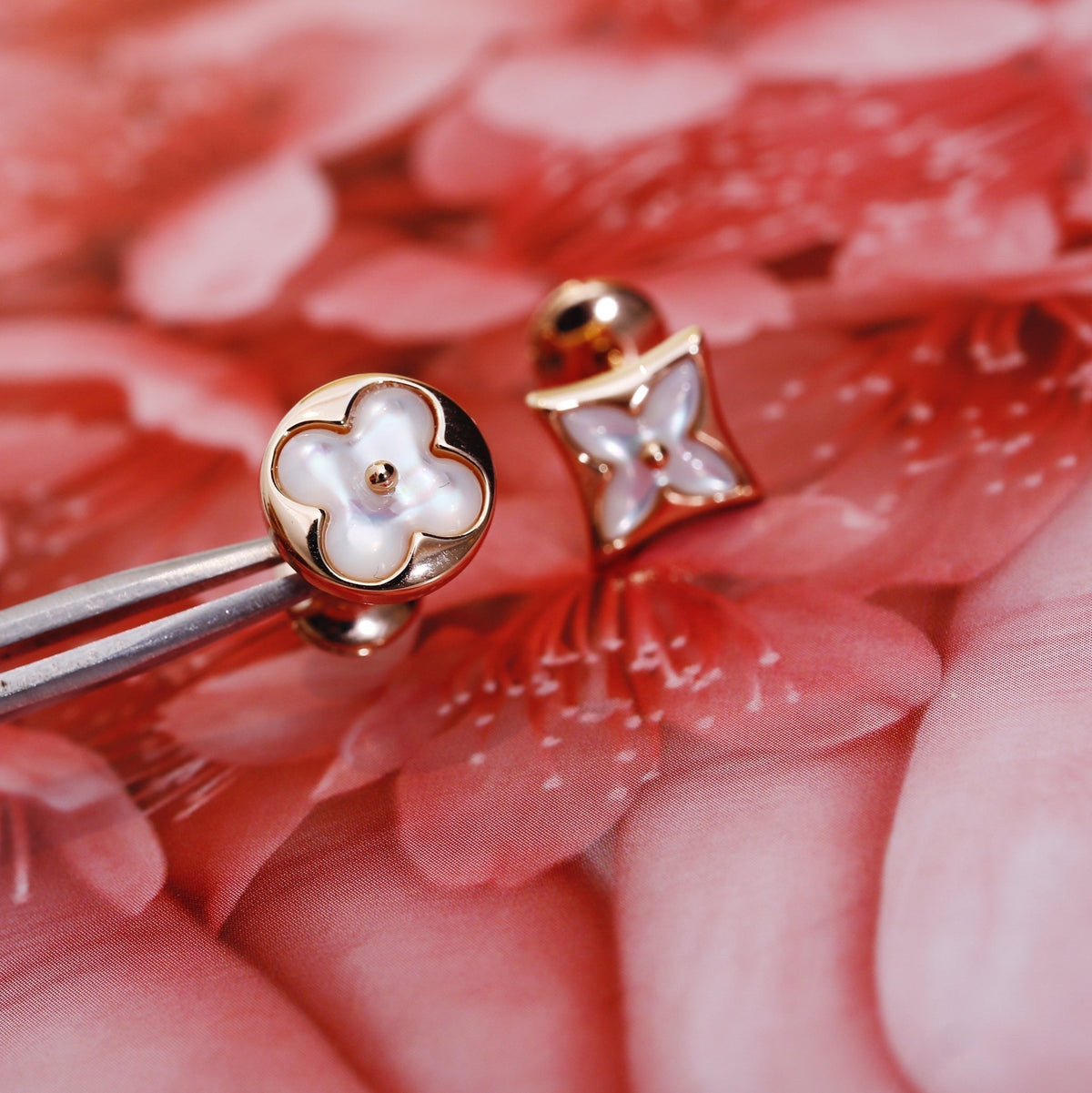[⭐Lioran]STAR AND SUN PINK GOLD MOP STUD EARRINGS