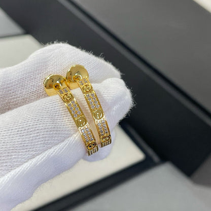 [⭐Lioran]LOVE DIAMOND GOLD HOOP EARRINGS