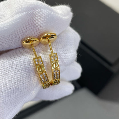 [⭐Lioran]LOVE DIAMOND GOLD HOOP EARRINGS