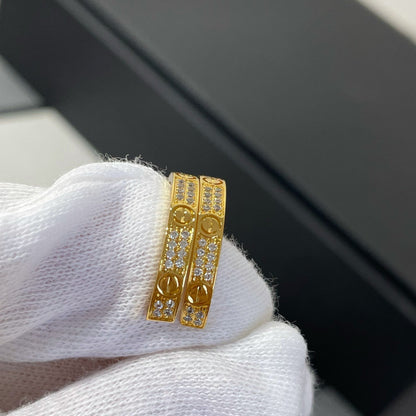 [⭐Lioran]LOVE DIAMOND GOLD HOOP EARRINGS