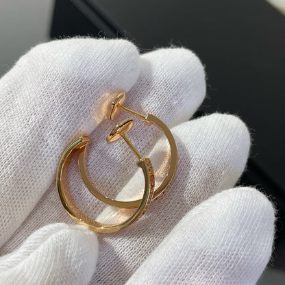 [⭐Lioran]LOVE DIAMOND PINK GOLD HOOP EARRINGS