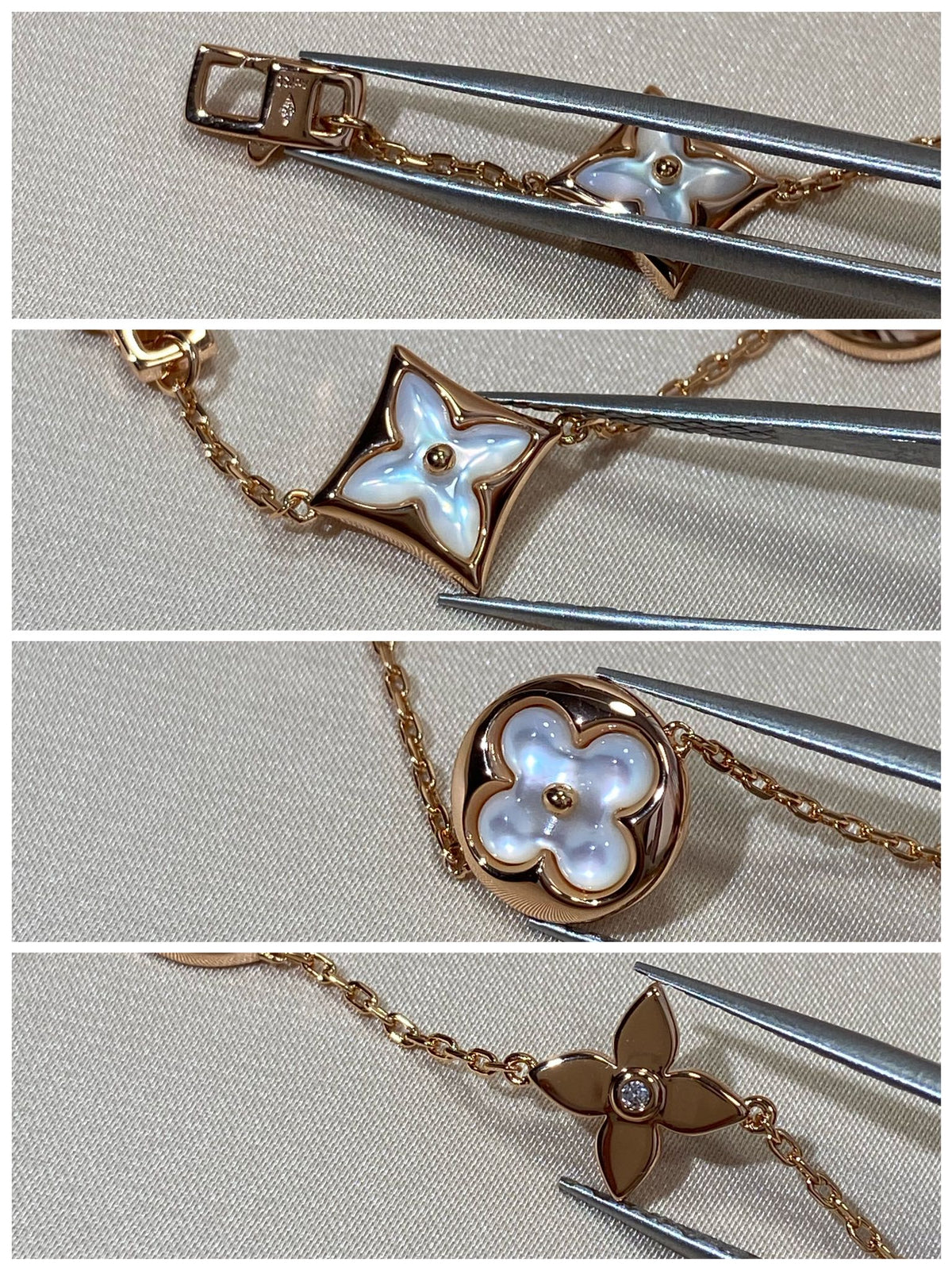 [⭐Lioran]STAR AND SUN 5 MOTIF MOP PINK GOLD BRACELET