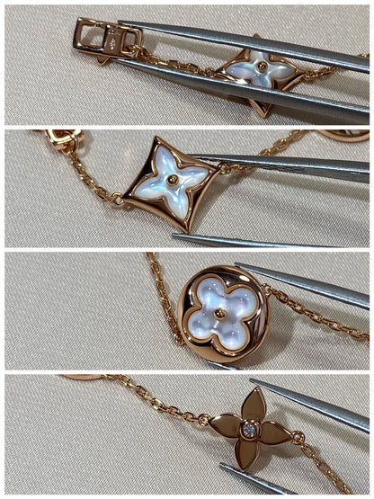 [⭐Lioran]STAR AND SUN 5 MOTIF MOP PINK GOLD BRACELET