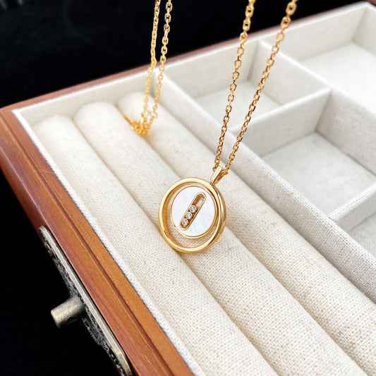 [⭐Lioran]Demo MOVE MOP PINK GOLD NECKLACE