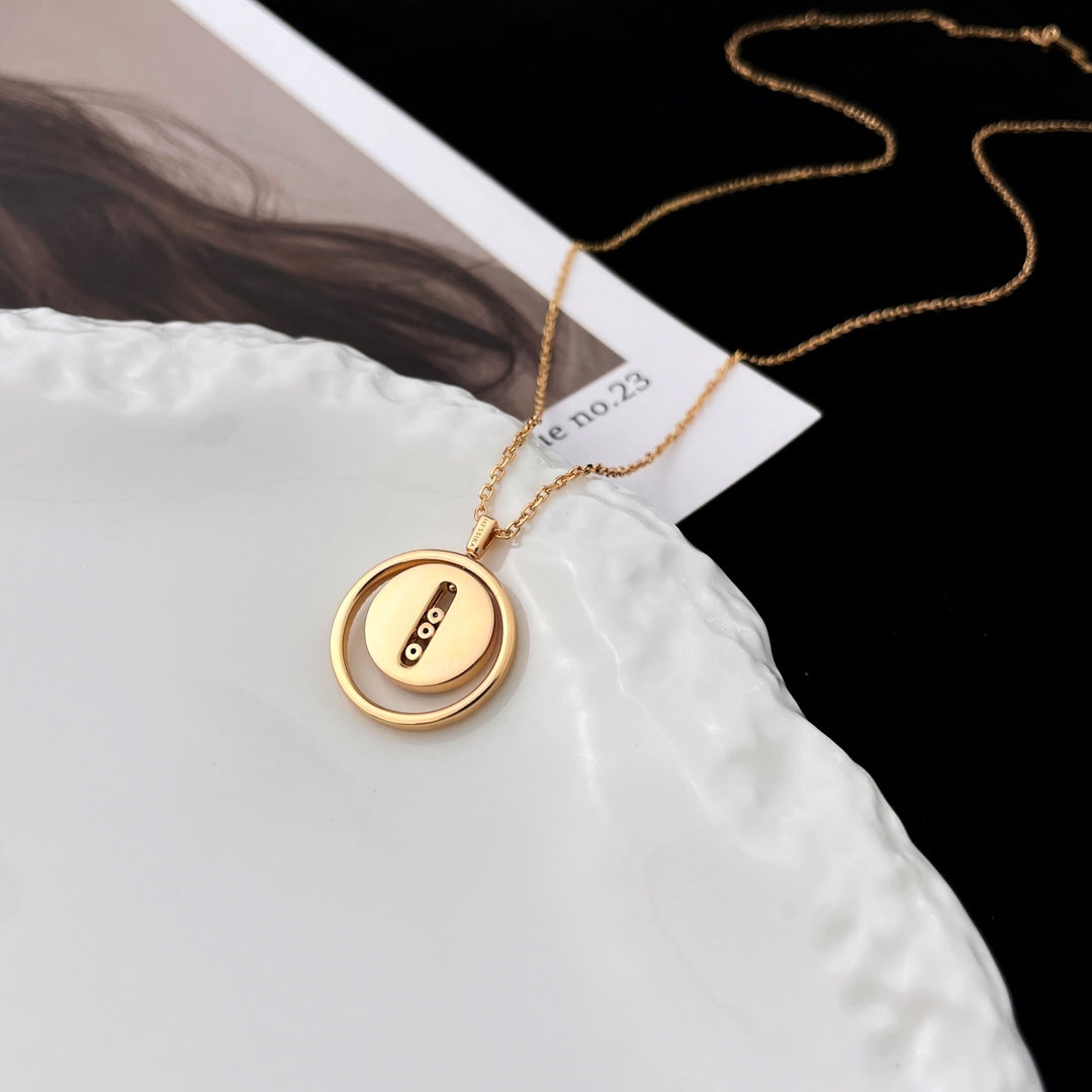 [⭐Lioran]Demo MOVE MOP PINK GOLD NECKLACE