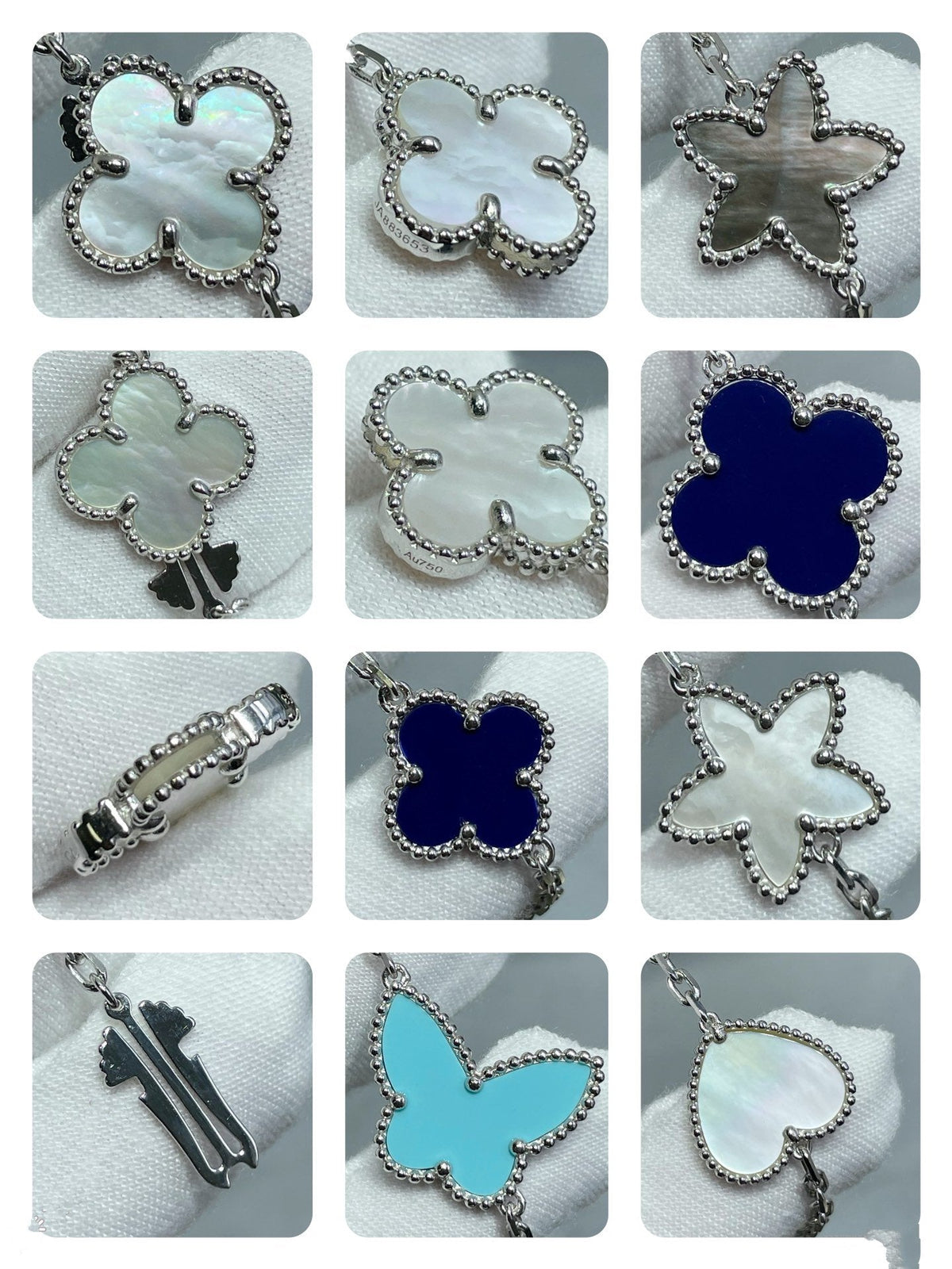 [⭐Lioran]LUCKY CLOVER SILVER 11 MOTIF NECKLACE
