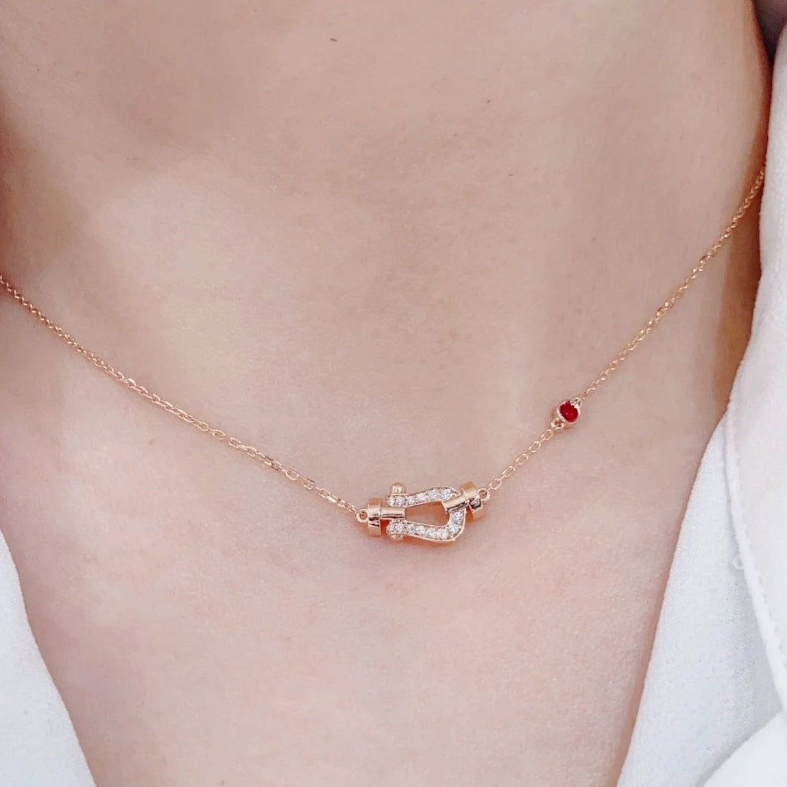 [⭐Lioran]FORCE 10 DIAMOND PINK GOLD NECKLACE