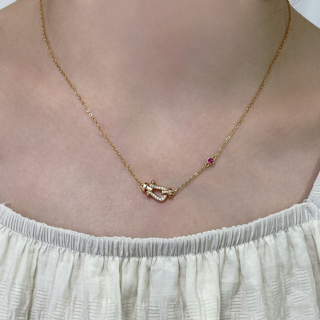 [⭐Lioran]FORCE 10 DIAMOND PINK GOLD NECKLACE