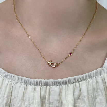 [⭐Lioran]FORCE 10 DIAMOND PINK GOLD NECKLACE