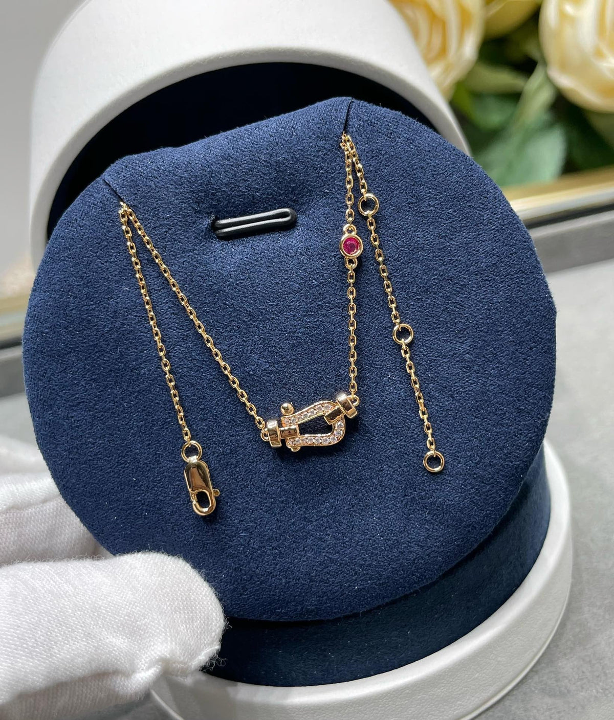 [⭐Lioran]FORCE 10 DIAMOND PINK GOLD NECKLACE