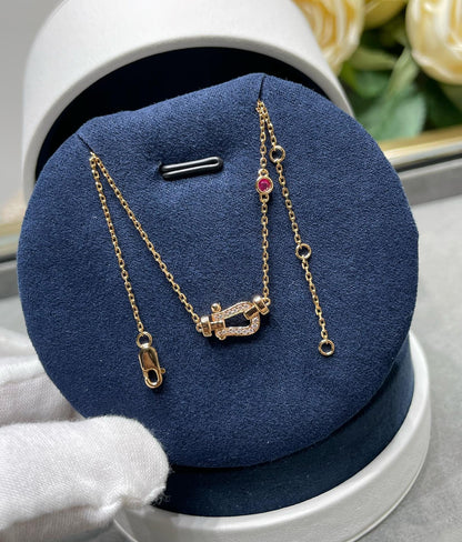 [⭐Lioran]FORCE 10 DIAMOND PINK GOLD NECKLACE