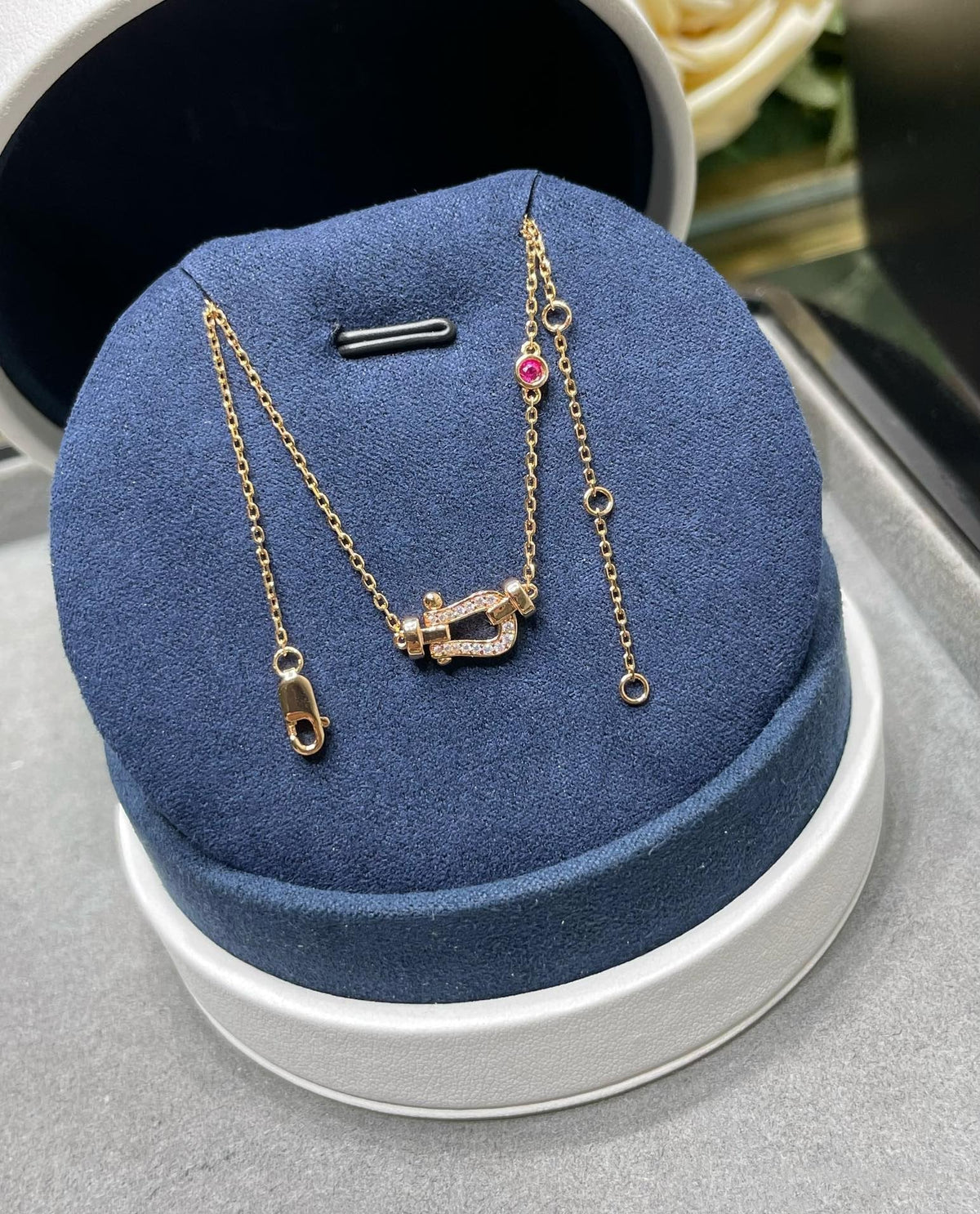 [⭐Lioran]FORCE 10 DIAMOND PINK GOLD NECKLACE