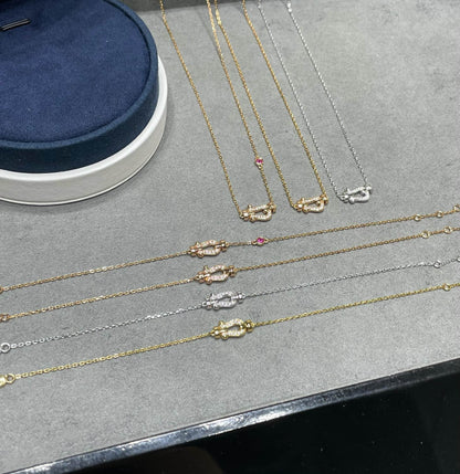 [⭐Lioran]FORCE 10 DIAMOND PINK GOLD NECKLACE