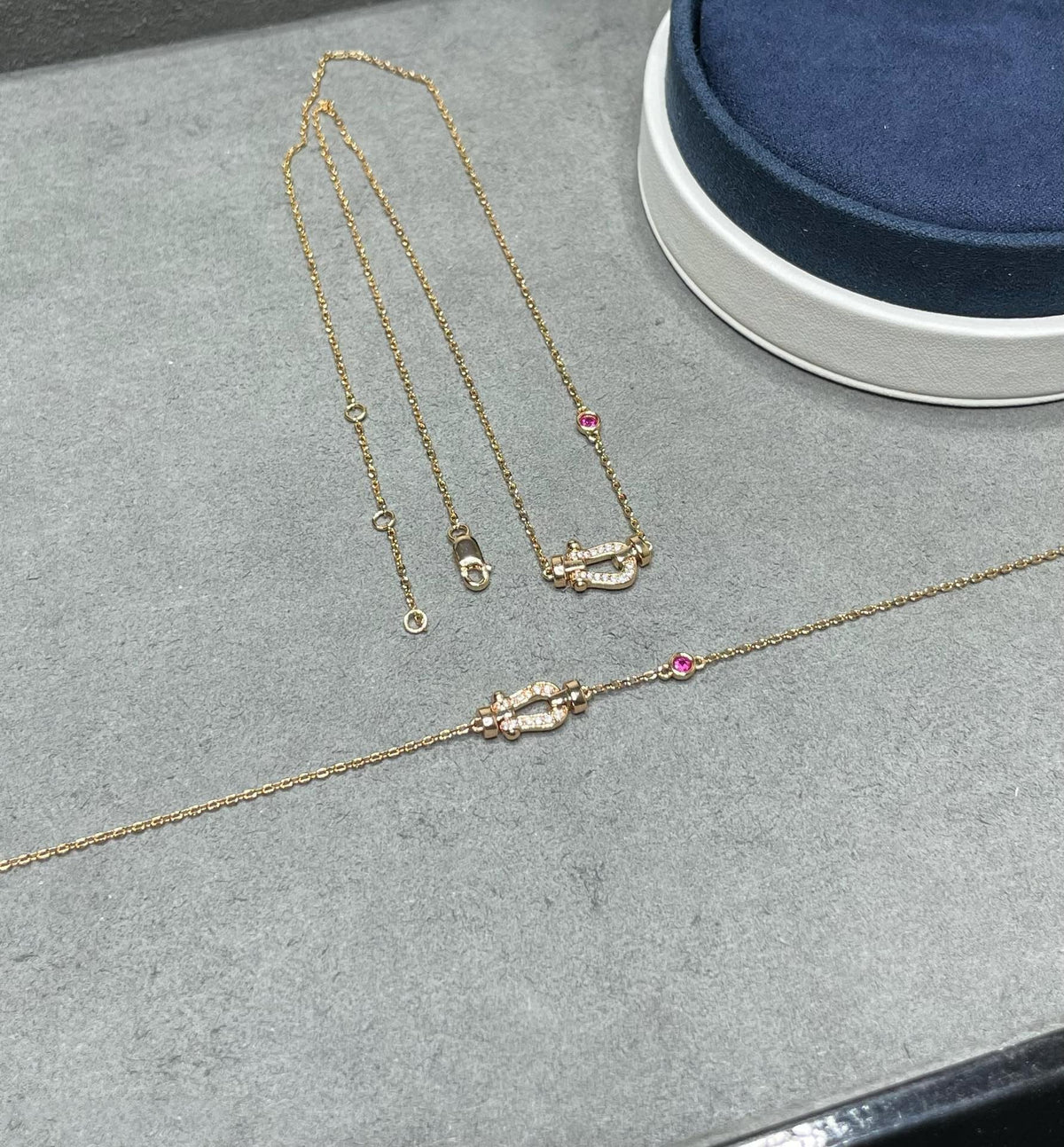 [⭐Lioran]FORCE 10 DIAMOND PINK GOLD NECKLACE