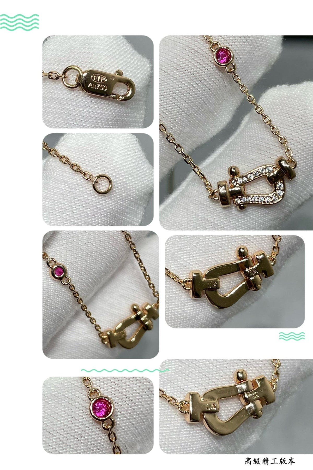 [⭐Lioran]FORCE 10 DIAMOND PINK GOLD NECKLACE