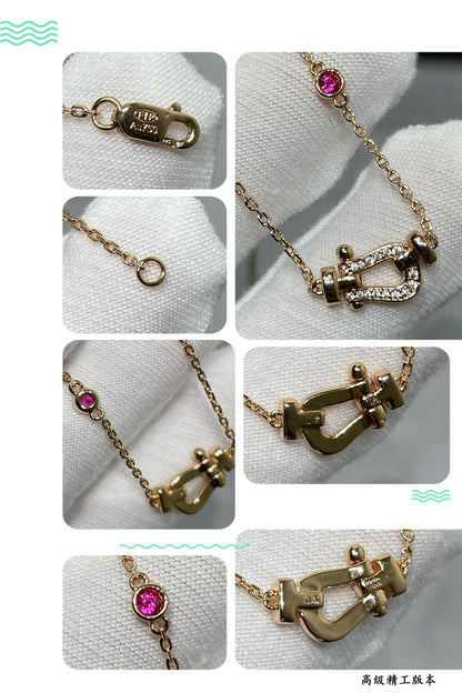 [⭐Lioran]FORCE 10 DIAMOND PINK GOLD NECKLACE