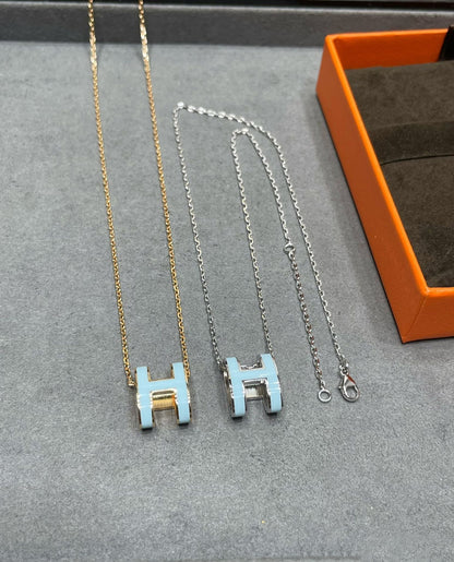 [⭐Lioran]POP H SKY BLUE NECKLACE