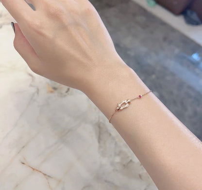 [⭐Lioran]FORCE 10 DIAMOND CHAIN LINK PINK GOLD BRACELET
