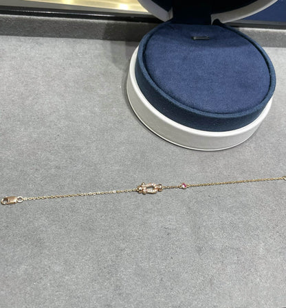 [⭐Lioran]FORCE 10 DIAMOND CHAIN LINK PINK GOLD BRACELET