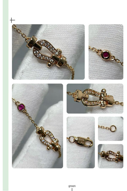 [⭐Lioran]FORCE 10 DIAMOND CHAIN LINK PINK GOLD BRACELET