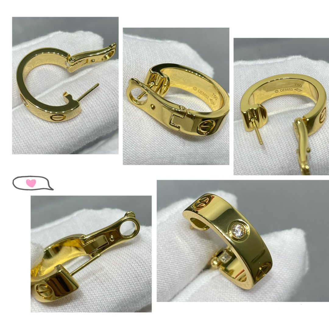 [⭐Lioran]LOVE 5.5MM 1 DIAMOND EARRINGS