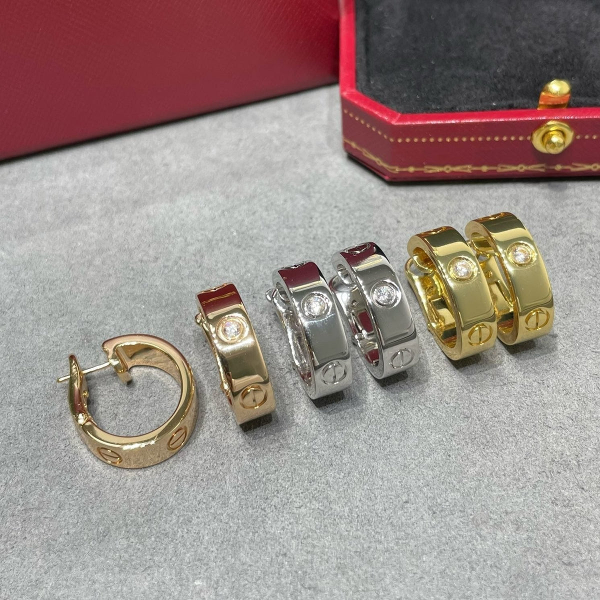 [⭐Lioran]LOVE 5.5MM 1 DIAMOND EARRINGS