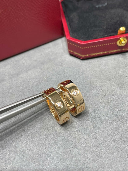 [⭐Lioran]LOVE 5.5MM 1 DIAMOND EARRINGS