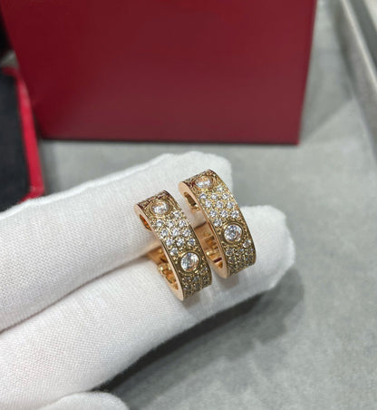 [⭐Lioran]LOVE 5.5MM DIAMOND PAVED EARRINGS
