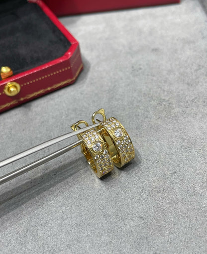 [⭐Lioran]LOVE 5.5MM DIAMOND PAVED EARRINGS