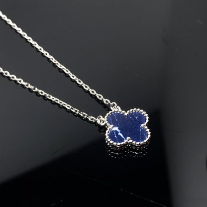 [⭐Lioran]CLOVER PIETERSITE SILVER LONG NECKLACE