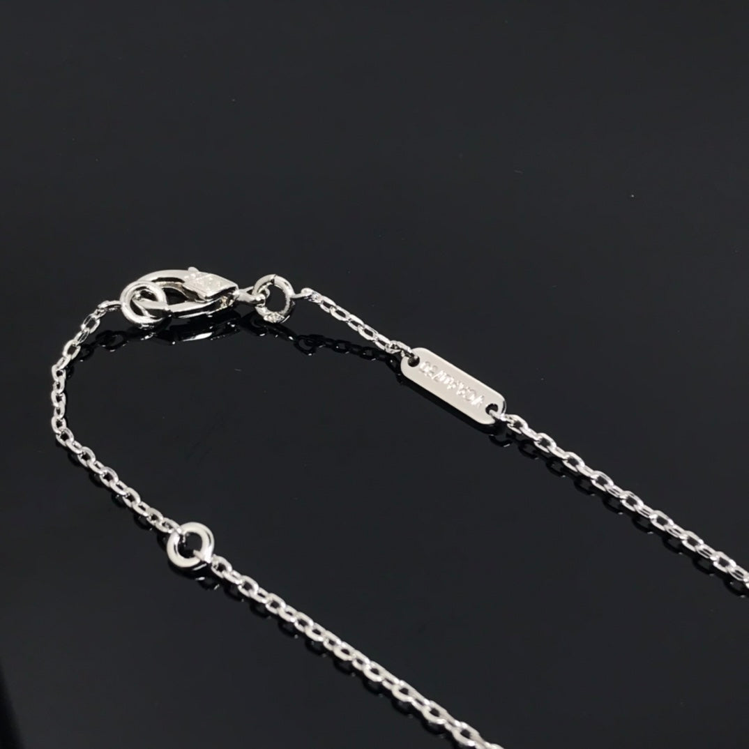 [⭐Lioran]CLOVER PIETERSITE SILVER LONG NECKLACE