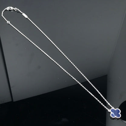 [⭐Lioran]CLOVER PIETERSITE SILVER LONG NECKLACE