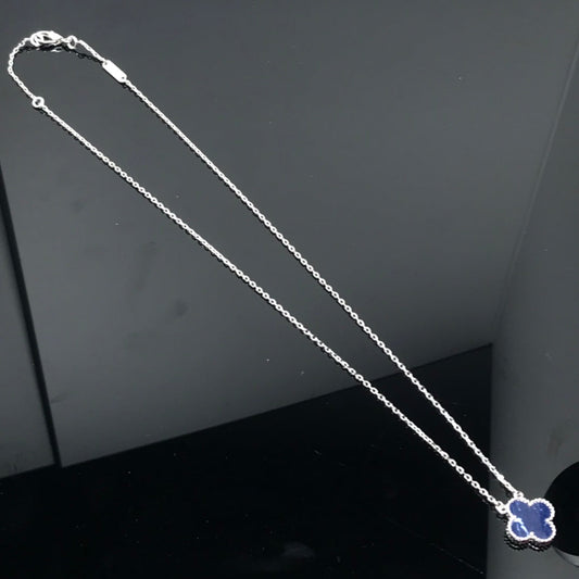 [⭐Lioran]CLOVER PIETERSITE SILVER LONG NECKLACE