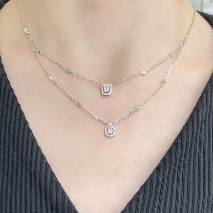 [⭐Lioran]MY TWIN 2 ROW DIAMOND NECKLACE