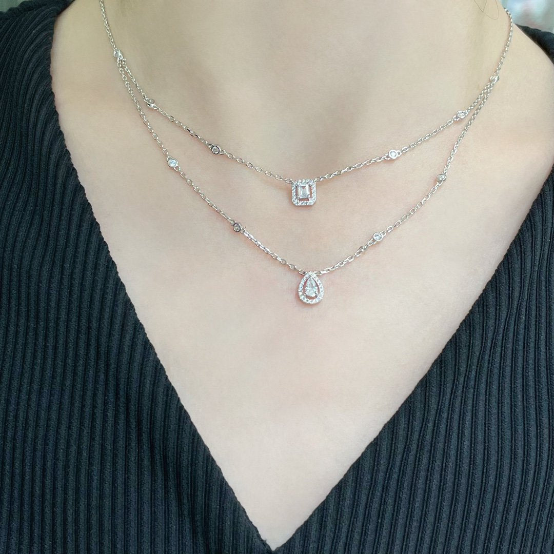 [⭐Lioran]MY TWIN 2 ROW DIAMOND NECKLACE