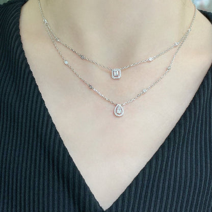 [⭐Lioran]MY TWIN 2 ROW DIAMOND NECKLACE