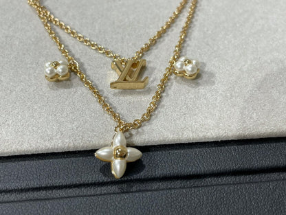 [⭐Lioran]FLOWERGRAM GOLD MOP DOUBLE ROW NECKLACE