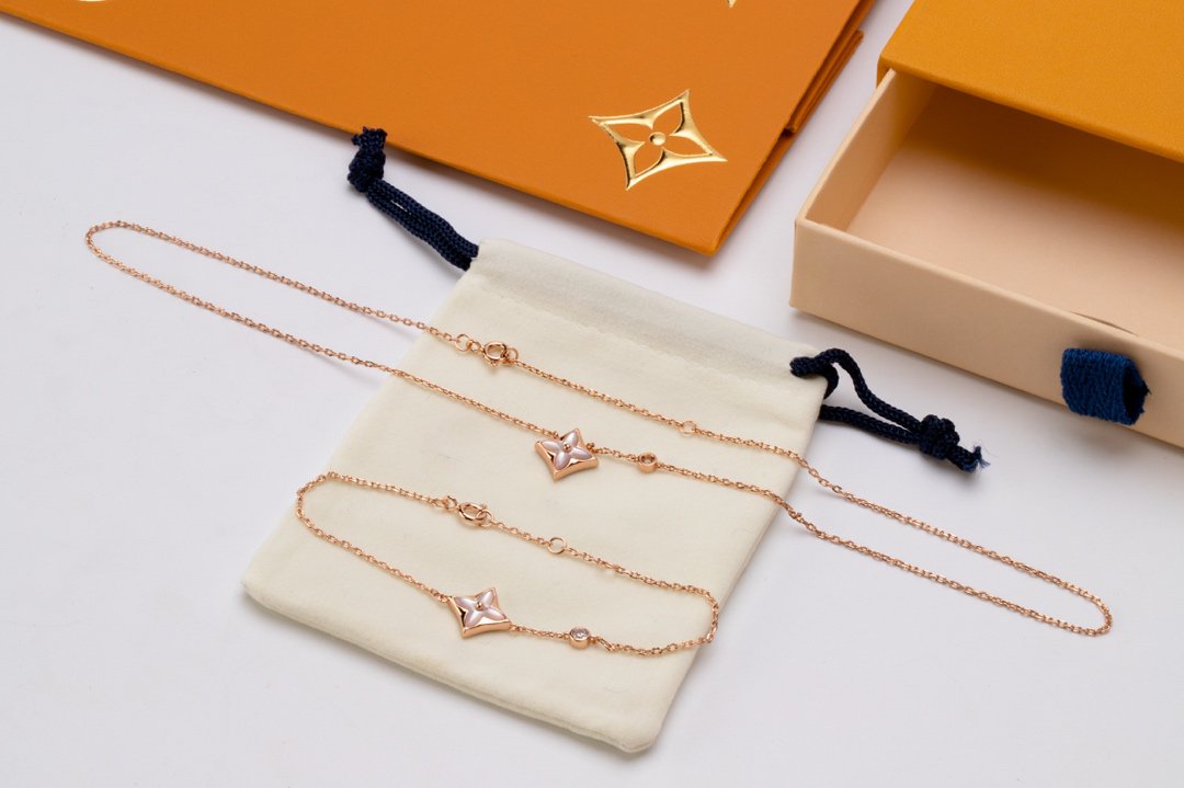 [⭐Lioran]STAR PINK MOP 1 DIAMOND PINK GOLD NECKLACE