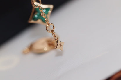 [⭐Lioran]STAR AND SUN 4 MOTIF PINK GOLD MALACHITE BRACELET
