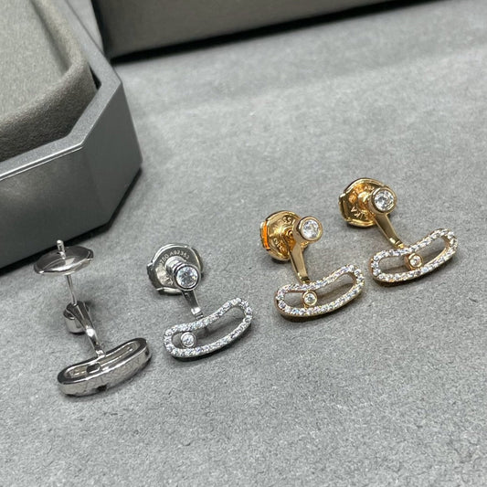 [⭐Lioran]MOVE UNO PINK GOLD DIAMOND EARRINGS