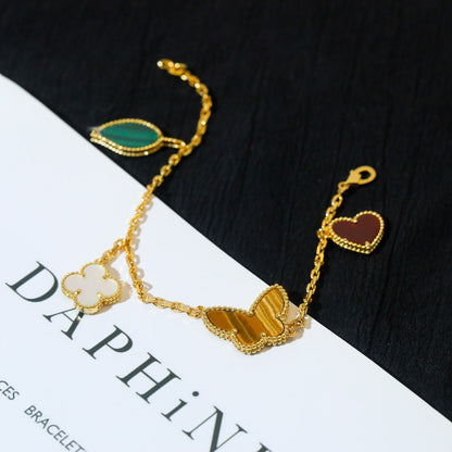 [⭐Lioran]LUCKY SPRING 5 MOTIF GOLD BRACELET