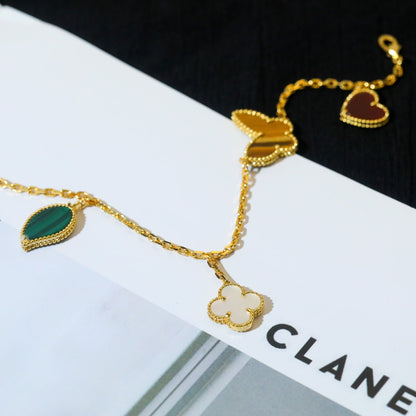 [⭐Lioran]LUCKY SPRING 5 MOTIF GOLD BRACELET