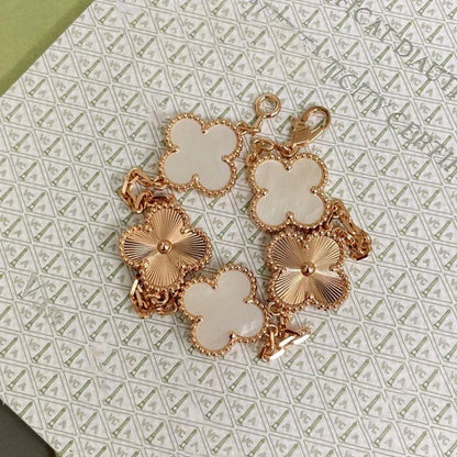 [⭐Lioran]CLOVER WHITE PEARL MOP 5 MOTIF BRACELET COLLECTION