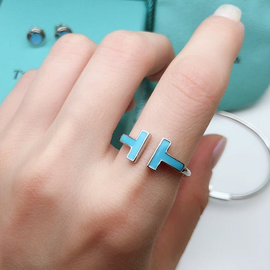 [Lioran]T SMALL TURQUOISE SILVER RING