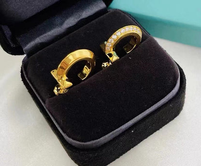 [Lioran]T1 HOOP DIAMOND EARRINGS