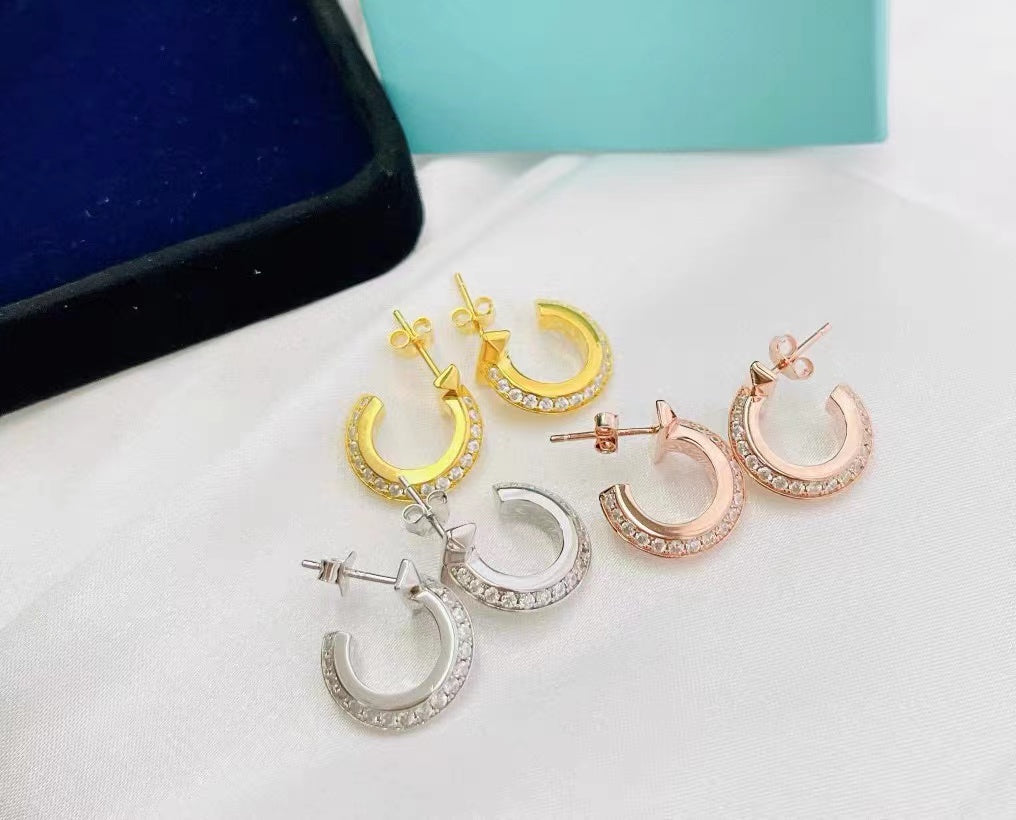 [Lioran]T1 HOOP DIAMOND EARRINGS