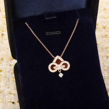 [Lioran]FLEUR DE LIS PINK GOLD DIAMOND NECKLACE